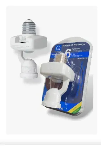 SENSOR DE PRESENÇA COM FOTOCELULA BOCAL E27 BRANCO