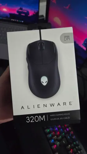 (Lacrado) Mouse Alienware AW320M Preto Com Fio, 19.000 DPI, RGB