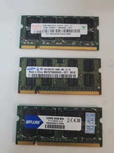 Kit 3 memorias de 2gb ddr2 para notebook