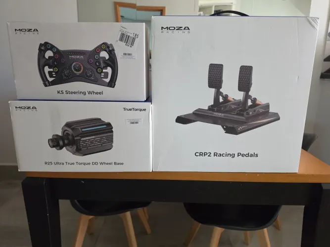 Kit Moza R25 Ultra + Pedal CRP2 + Volante KS - Lacrado Novo