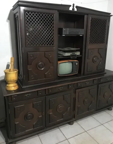 Arca de madeira antiga imbuia estante antiga 