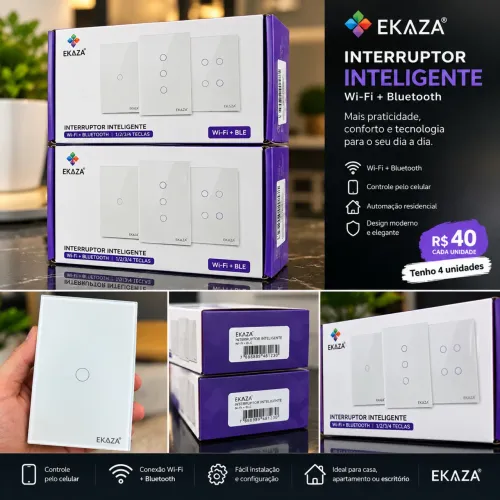 Interruptor Inteligente EKAZA Alexa + Wi-Fi + Bluetooth ? NOVO | R$ 40