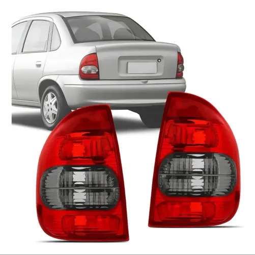 Par Lanterna Traseira Corsa Sedan Classic 2000 A 2010 Fumê