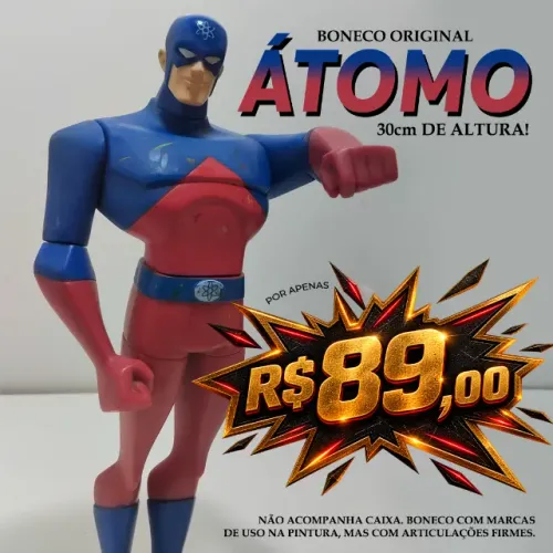 BONECO ÁTOMO LIGA DA JUSTIÇA SEM LIMITES - 30CM - ORIGINAL/USADO