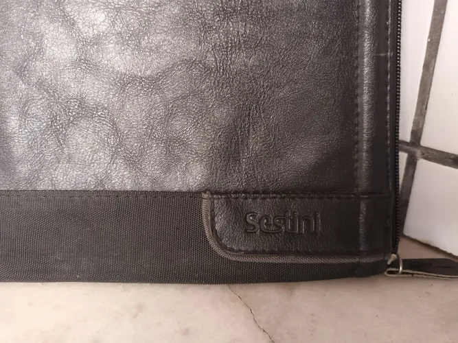 Pasta executiva couro legítimo preto Sestini