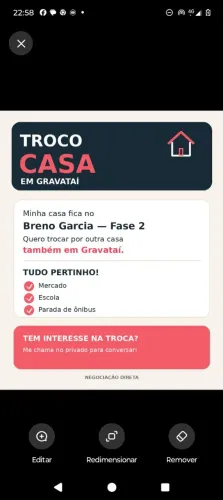 Troco casa no Breno Garcia por outra