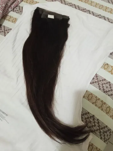 Vendo cabelo humano 128 gramas 49 centímetros liso ondulado 450 tem conversa 