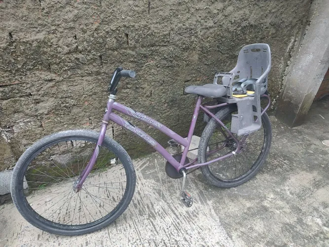 Bike aro 26 freio a pé com cadeirinha