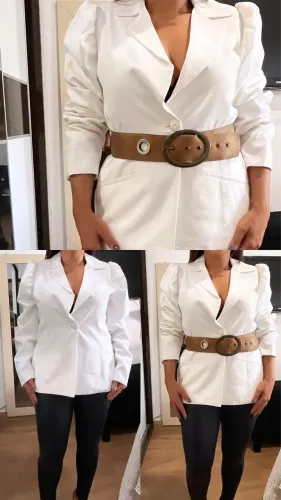 Blazer branco chic e clássico