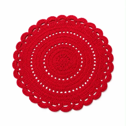 Suplat em crochê vermelho 