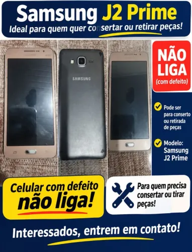 Celular Samsung J2 prime com defeito não liga