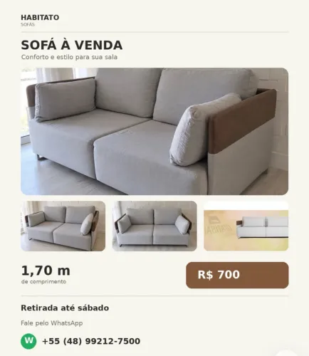 Sofá Habitat - 1,70 m 