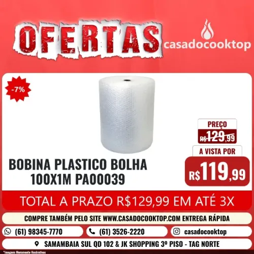 BOBINA PLASTICO BOLHA 100X1M PA00039