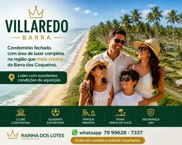 LOTE POSIÇÃO LESTE - CONDOMINIO VILLAREDO BARRA - REPASSE VILLAREDO - RAINHA DOS LOTES.