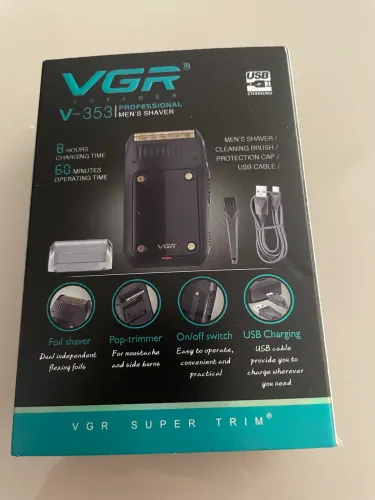Aparador Elétrico Profissional VGR V-353 - Barbeador de Precisão Recarregável