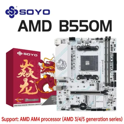 Placa Mãe Soyo AM4 B550M Micro ATX - Nova com Garantia - Entregamos - Aceitamos Cartões 