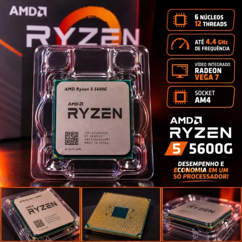 PROCESSADOR RYZEN 5 5600G - 6 NÚCLEOS / 12 THREADS