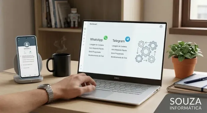 Automação do WhatsApp ou Telegram - atendimento  24/7 com este bot