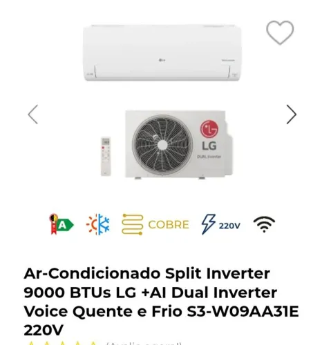 Ar condicionado Split inverter 9000 BTU