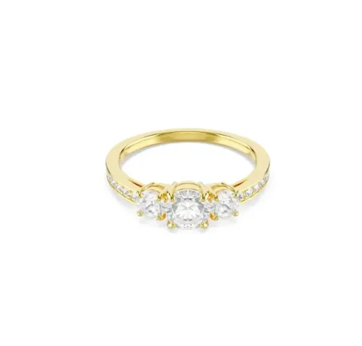 Anel Swarovski ouro 