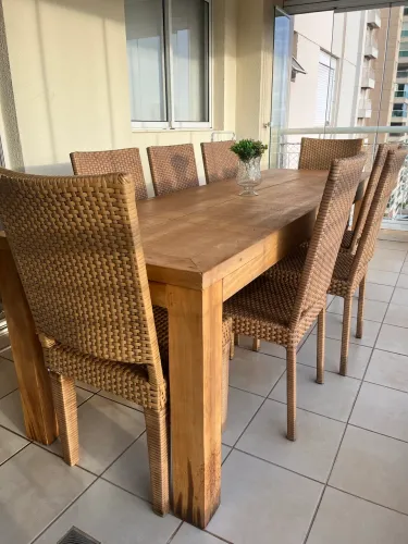 Mesa madeira maciça 2,50 x 0,80 (SOMENTE MESA À VENDA)