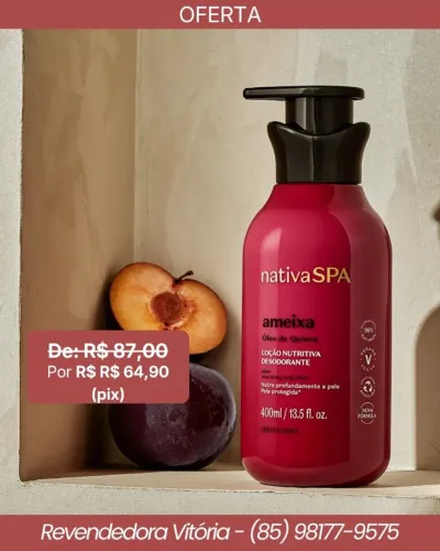 Hidratante Desodorante Corporal Nativa Spa Ameixa 400Ml