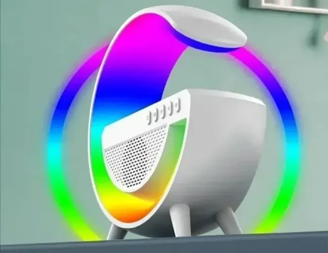 Caixa de som G500, com luminárias, rádio e suporte de carregamento 