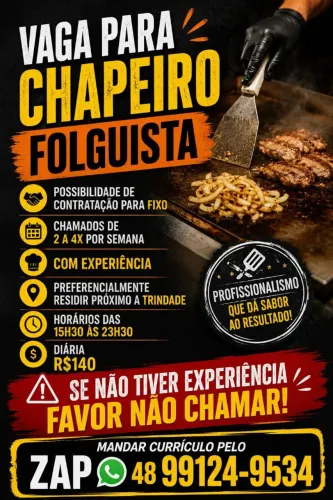 VAGA CHAPEIRO - FOLGUISTA