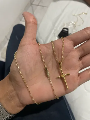Corrente + pingente banhado a ouro 18k