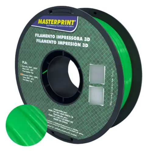 Filamento PLA Verde Masterprint 1kg 1,75mm Para Impressão 3D Novo Com NF