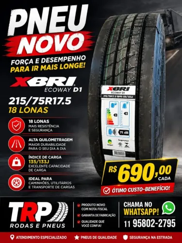 Pneu 215/75R17,5 xbri ecoway D1 18 lonas