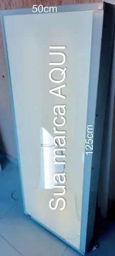 Painel Luminoso Placa Luminosa Metal e Acrílico 125x50