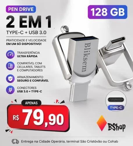 Pendrive 2 em 1 129 GB
