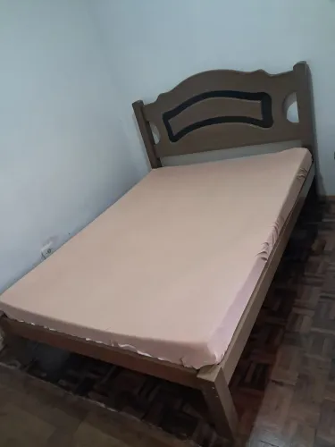 CAMA CASAL MADEIRA COM COLCHAO (simples)