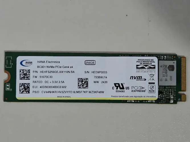SSD NVMe PCIe 4 - 256GB