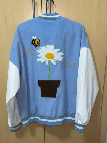 Jaqueta de couro azul 