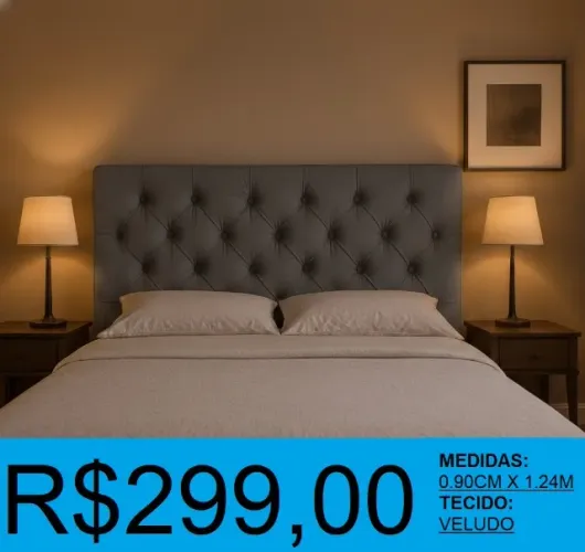 Cabeceira - solteiro - estofado - compre hoje e receba em até 72 horas 