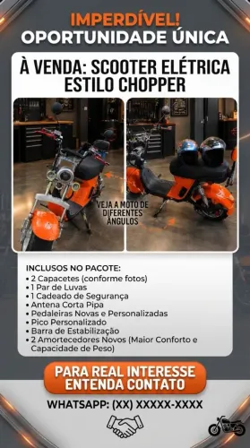 Moto Scooter elétrica (Dispensa CNH)