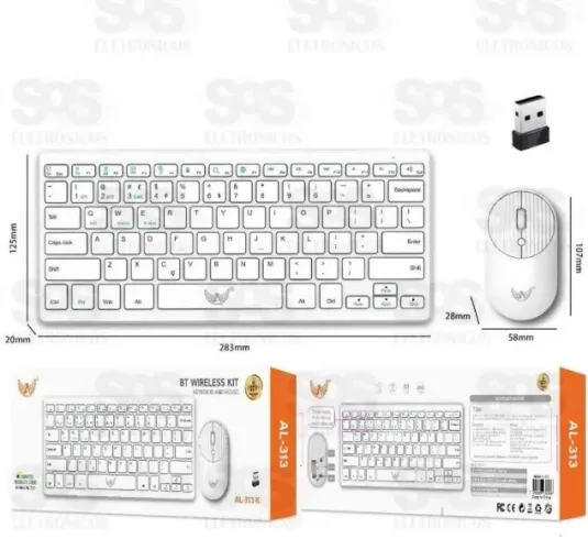 Kit teclado mouse Bluetooth wifi AL-313K