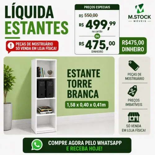 estante branca torre para escritório