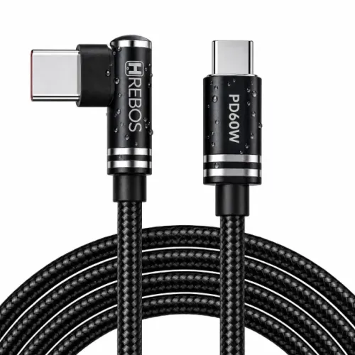 Cabo Carregador Turbo Gamer Tipo-c Type-c 2m 90 Graus Em L