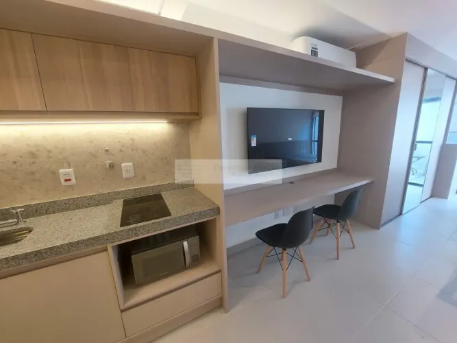 STÚDIO MOBILIADO -40M2 - VARANDA - VAGA DE MOTO