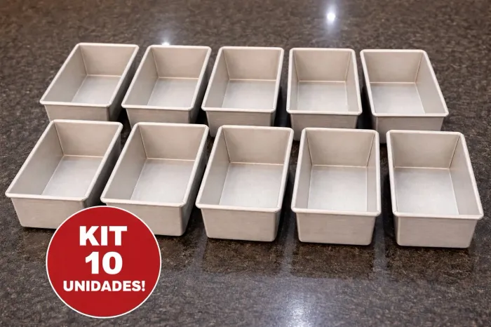 Kit com 10 formas de bolo Califórnia em alumínio - ideal para bolos e pães kit 