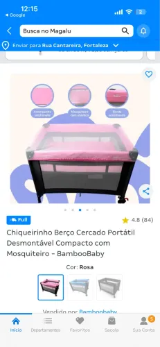 Berço cercado com colchão