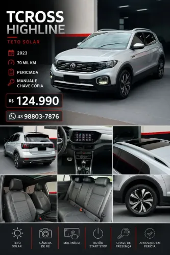 Volkswagen T-Cross Highline 1.4 TSI Flex 16V 5P AUT 2023