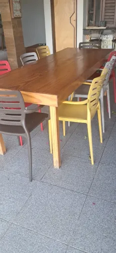 MESA DE MADEIRA COM 6 CADEIRAS TRAMONTINA
