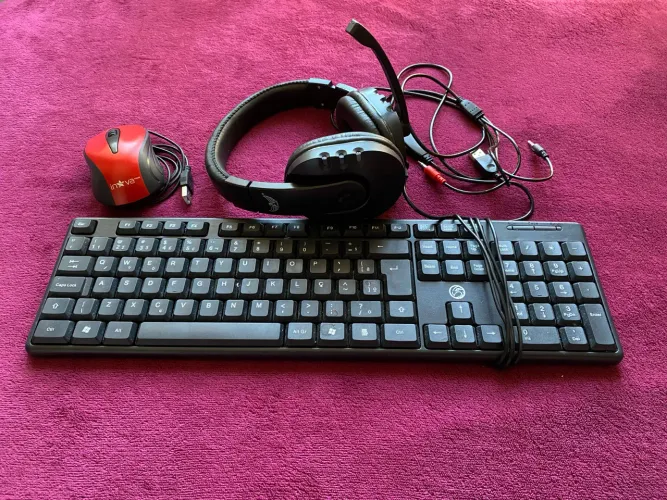 Conjunto Fone ouvido, teclado e mouse LTOMEX