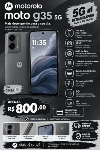 Moto g35 256gb c/ NFC