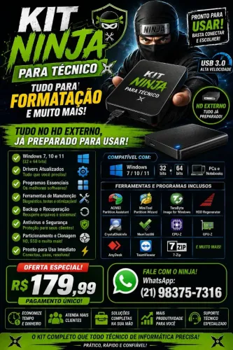 Kit Ninja completo para técnico de informática
