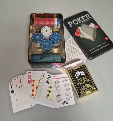 Kit Poker Profissional 100 Fichas Estojo Metal + Baralho Copag Texas Hold'em